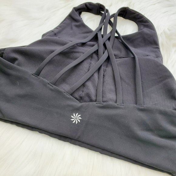 NWT Athleta Black High Neck Hyper Focused Bra - Picture 6 of 7